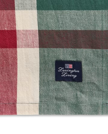 Grønn-rød rutet lin/bomulls duk - 150x350 cm - Lexington