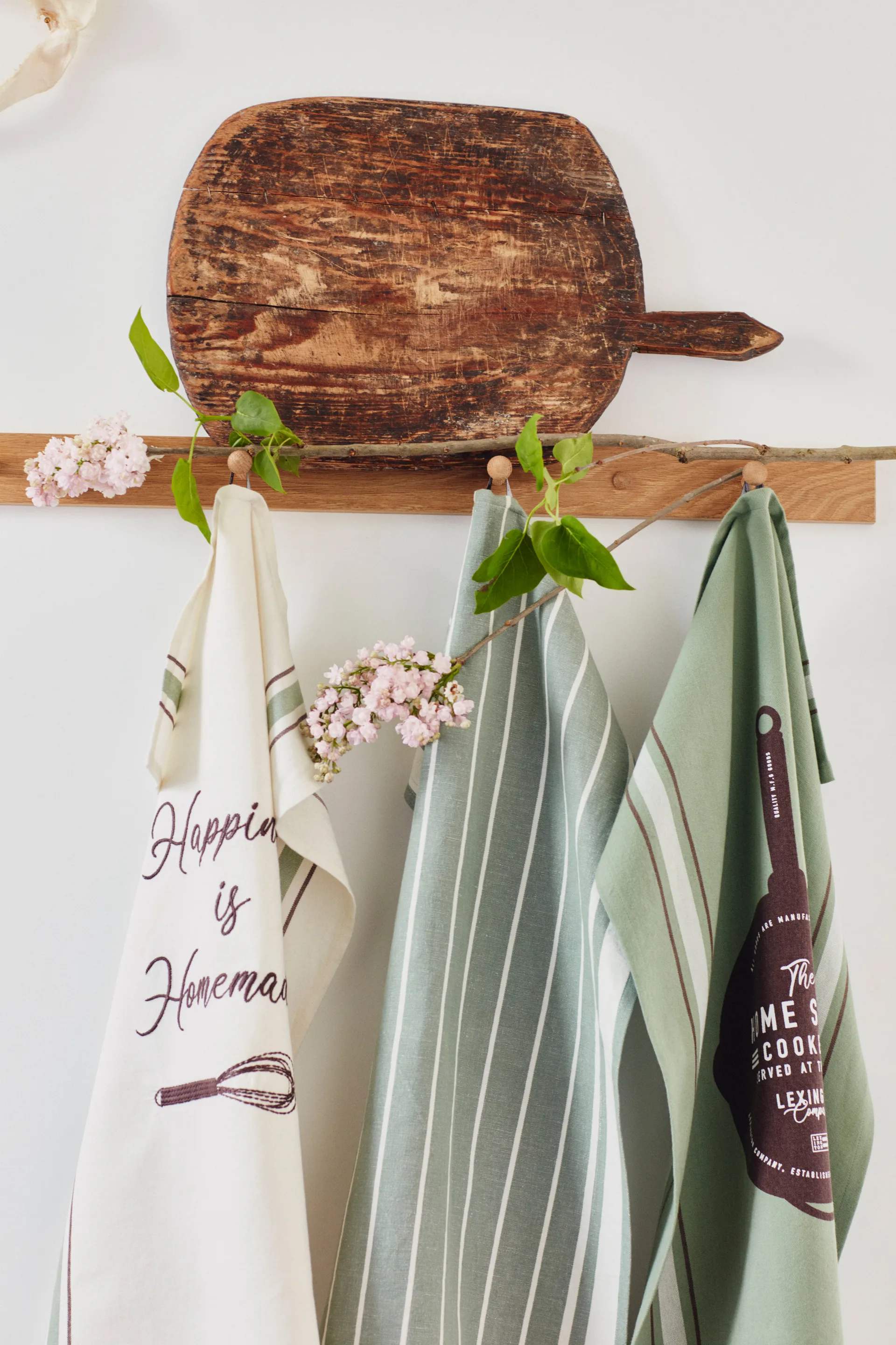 Hapiness Organic Cotton kjøkkenhåndkle 50 x 70 cm, White-green Lexington