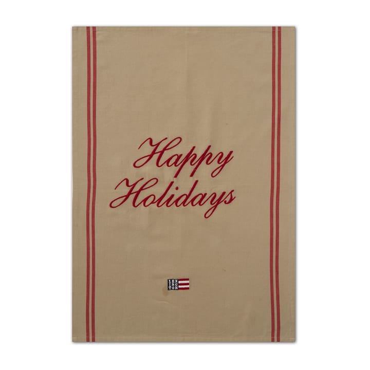 Happy Holidays Embroidered kjøkkenhåndkle 50 x 70 cm - Beige-red - Lexington