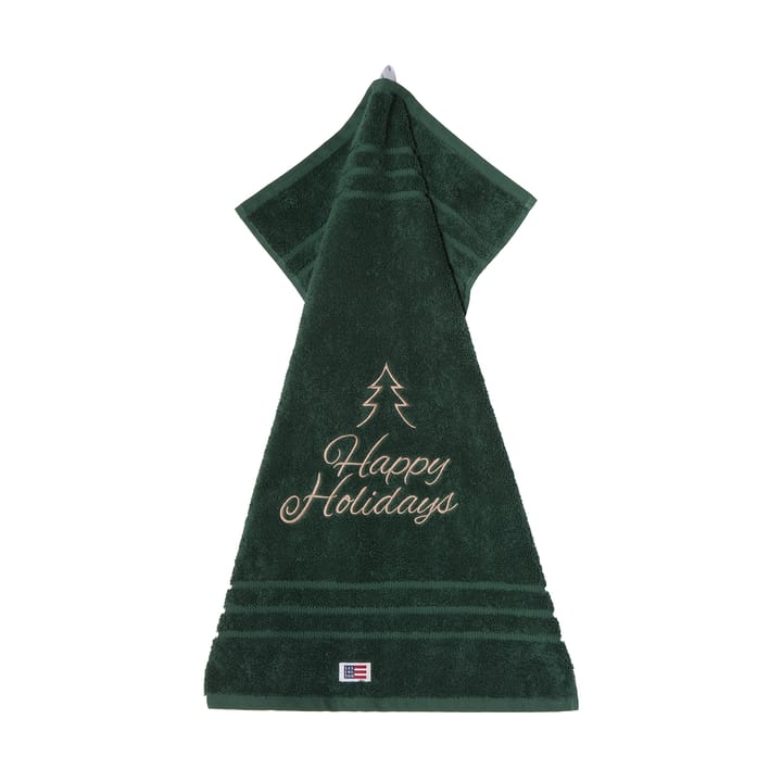Happy Holidays Juniper økologisk håndkle 50x70 cm - Green-Light Beige - Lexington