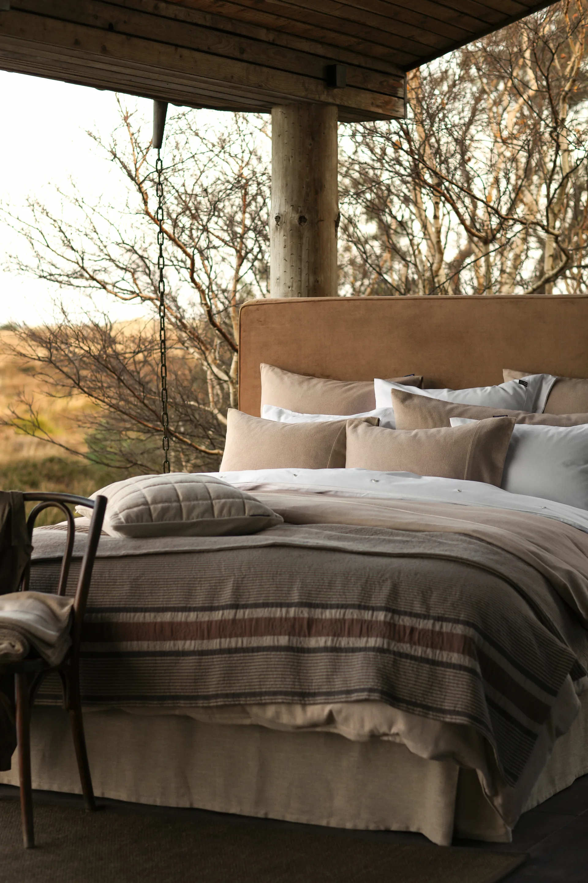 Herringbone Flanell örngott 50x60 cm, Beige-offwhite Lexington