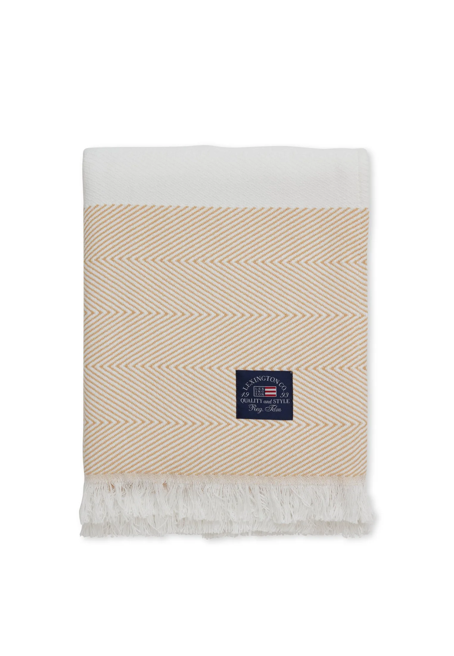 Herringbone Striped pledd, Beige Lexington