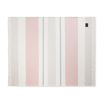 Herringbone Striped Recycled bomullspledd - Hvit-rosa - Lexington