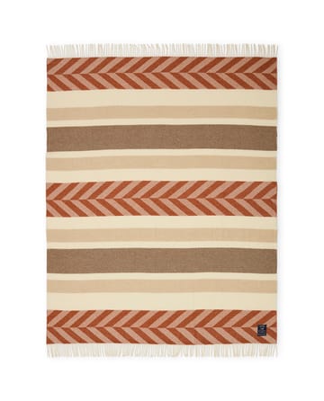 Herringbone Striped Recycled Wool pläd 130x170 cm - Copper-brown - Lexington