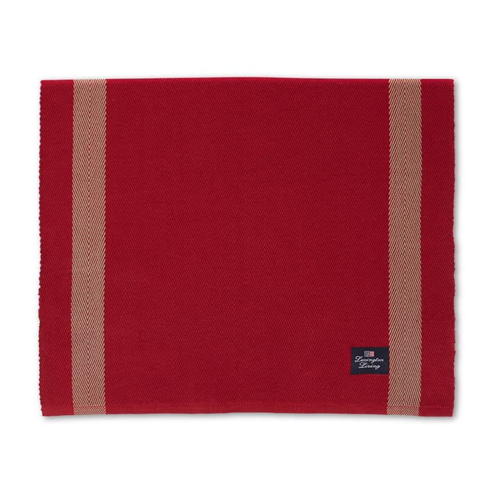 Herringbone with Stripes spisebrikke 40x50 cm, Rød-beige Lexington