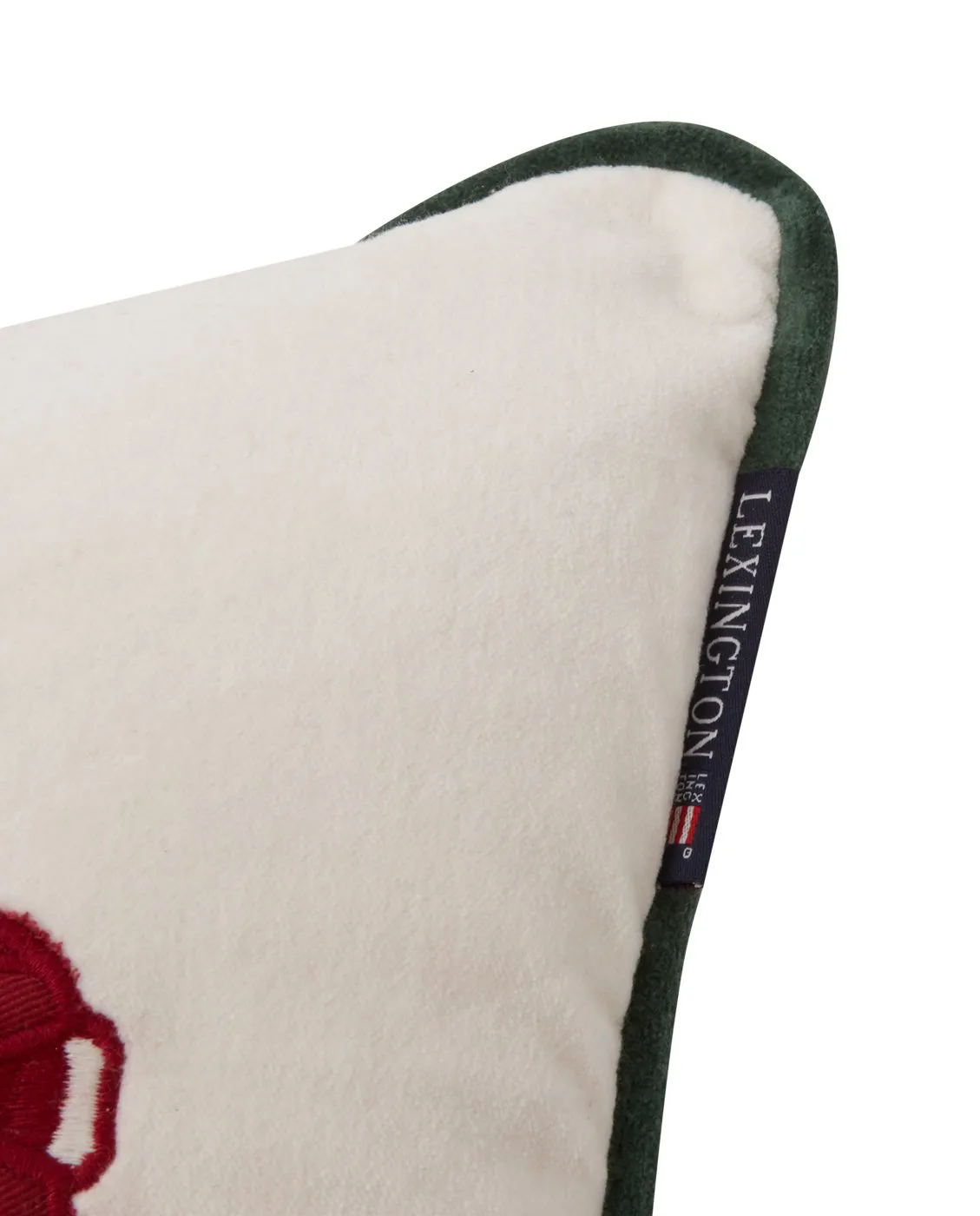 Holiday Car Organic Cotton Velvet pute 30 x 40 cm, White-red multi Lexington