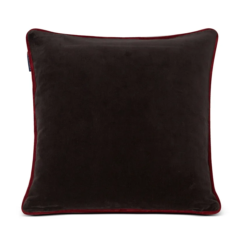 Holly Wrath Cotton Velvet putetrekk 50 x 50 cm, Dark grey-green-red Lexington