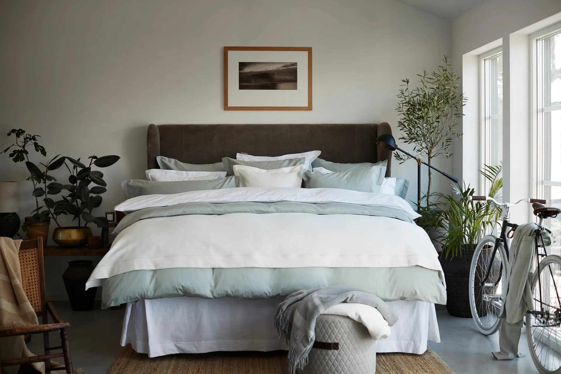 Hotel Cotton Sateen dynetrekk 220 x 220 cm, Sage green Lexington