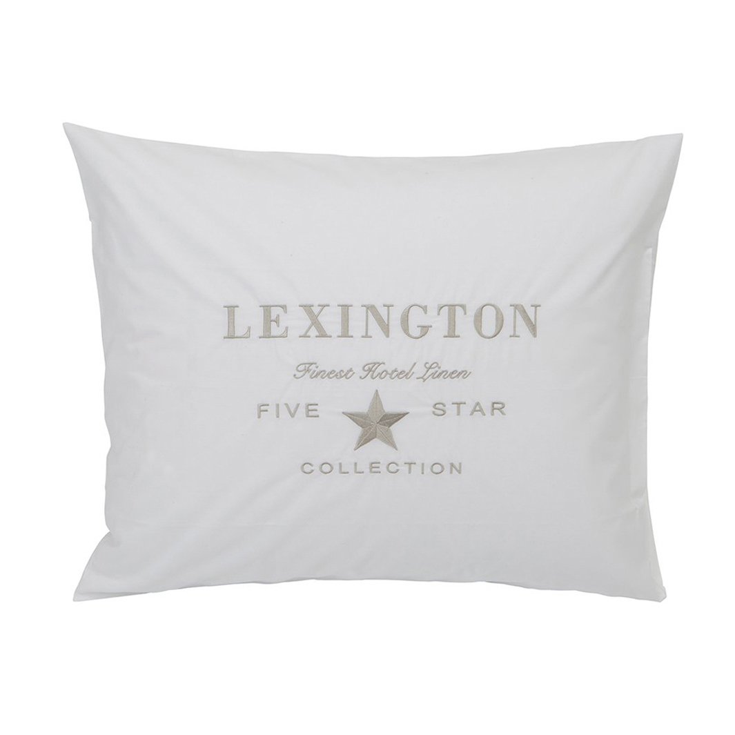 Bilde av Lexington Hotel Embroidery putevar 50 x 60 cm Hvit-lysbeige