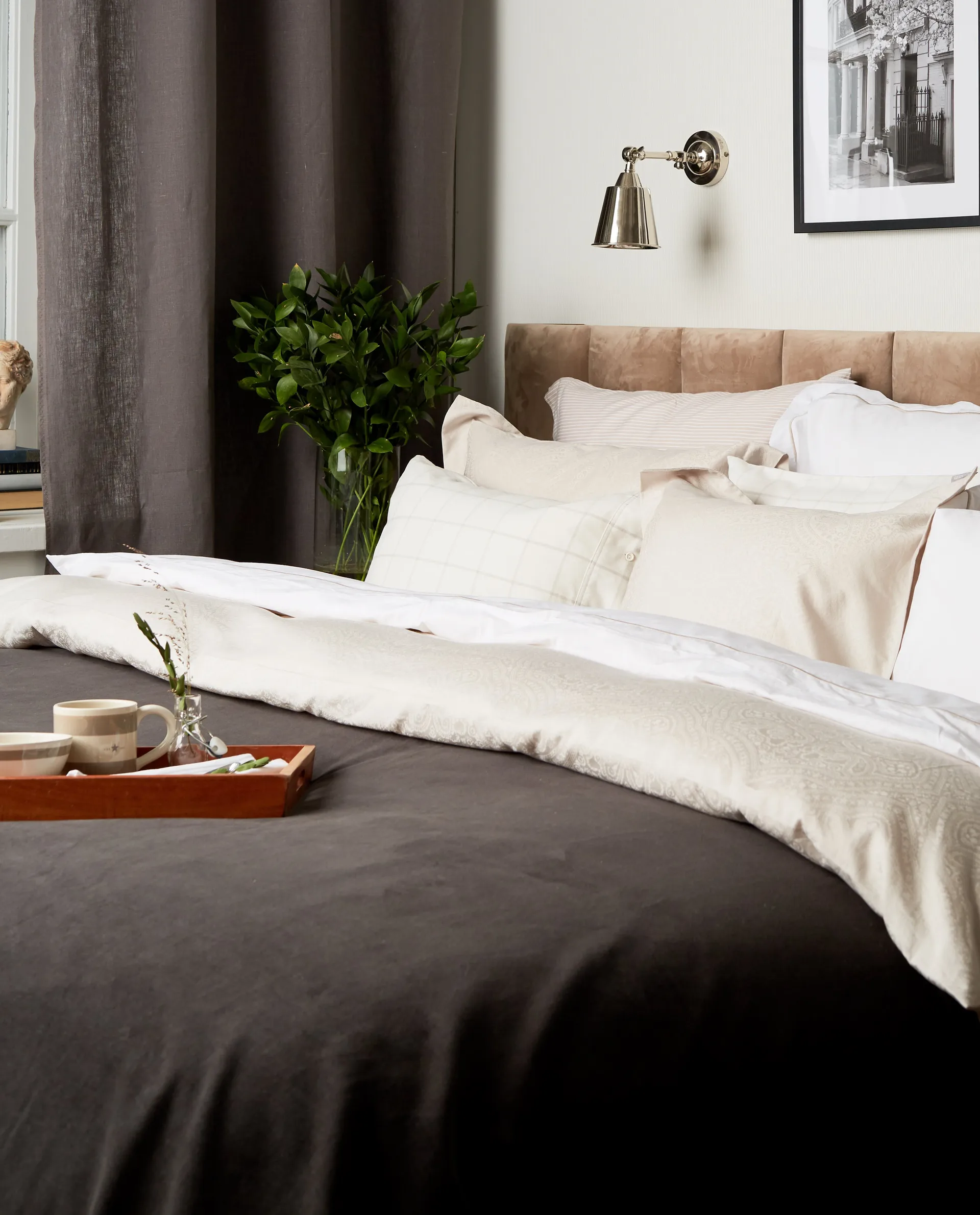 Hotel Light Flannel putevar 65 x 65 cm, Hvit-lysbeige Lexington