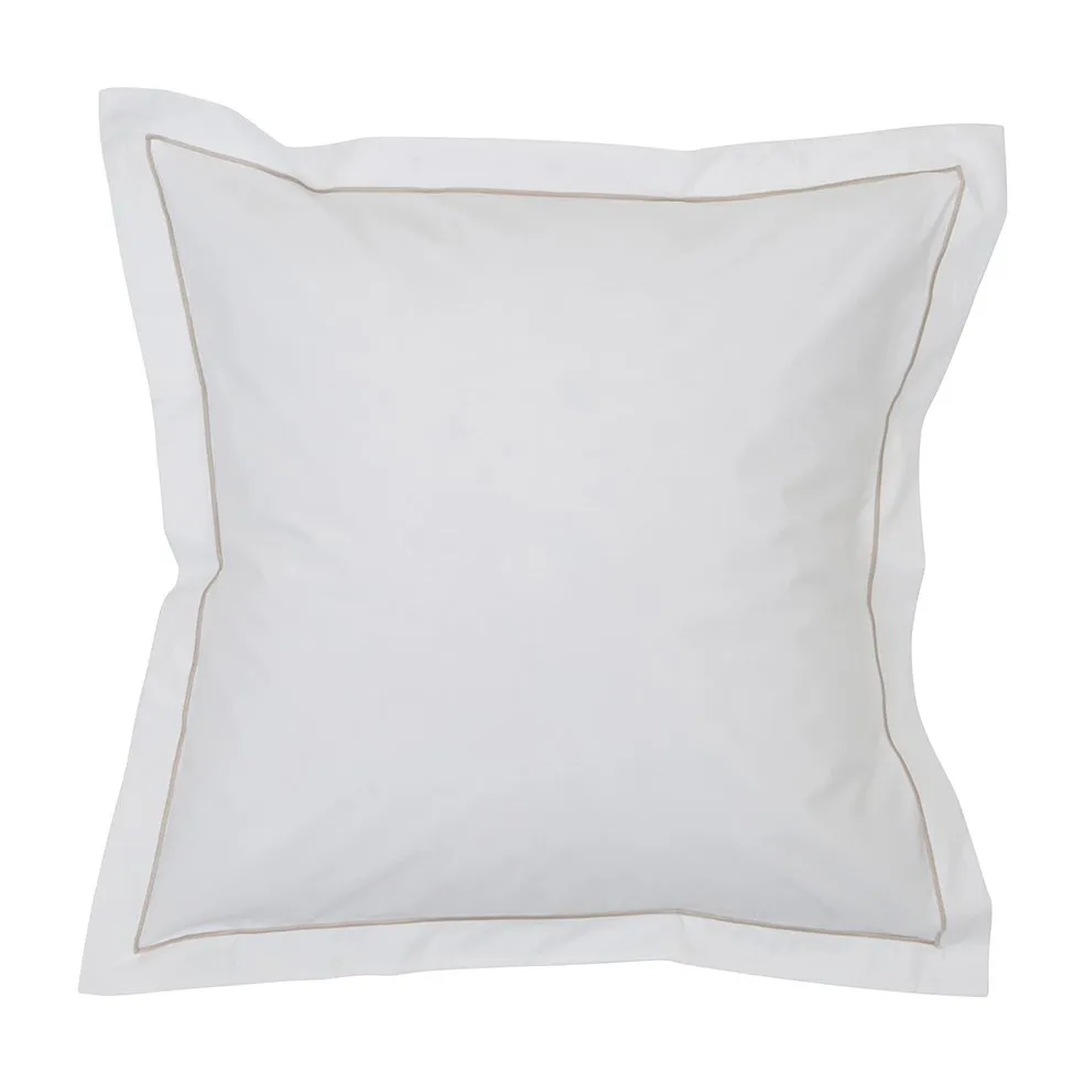Hotel Percale putevar 65 x 65 cm, Hvit-lysbeige Lexington