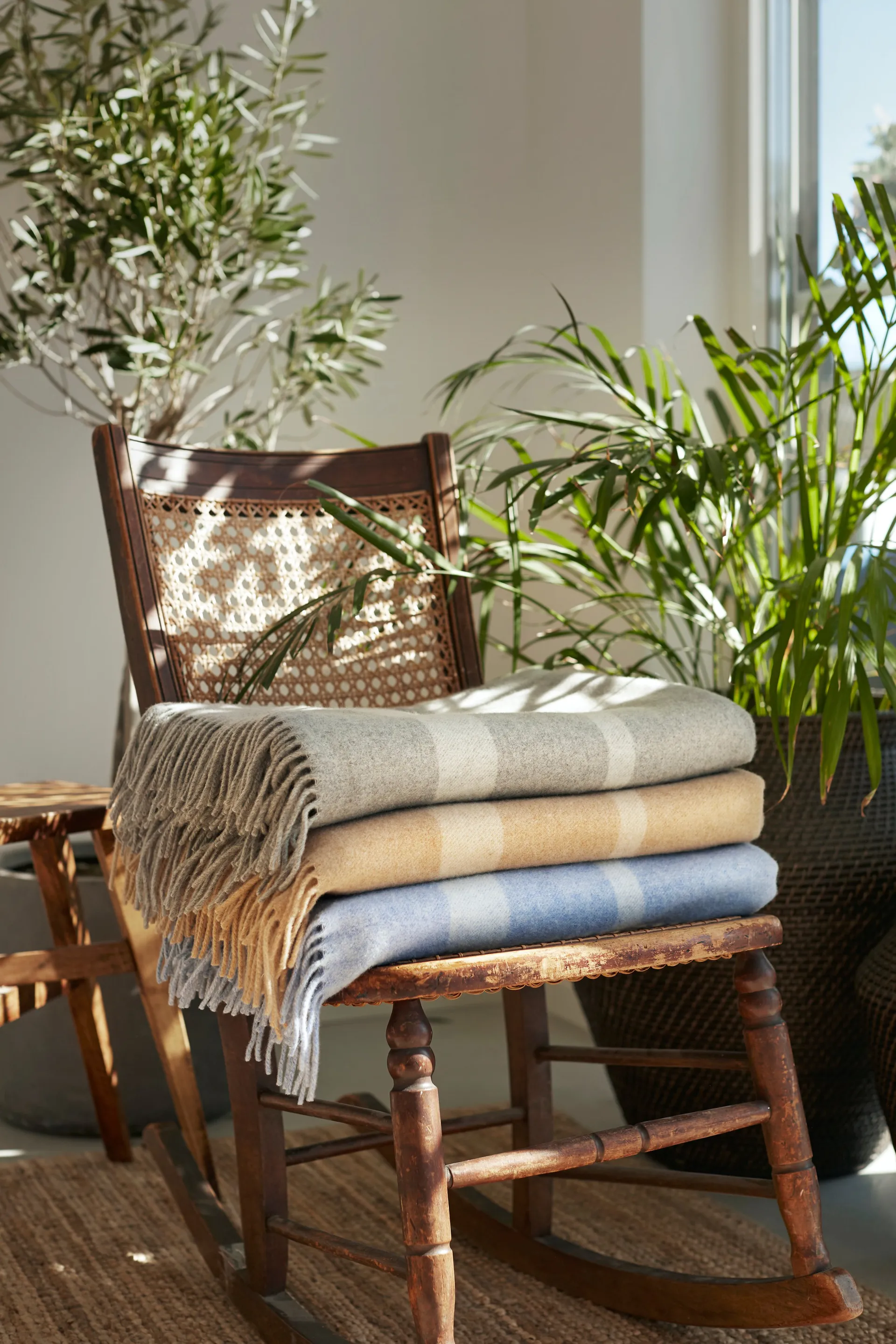 Hotel Wool ullpledd 130 x 170 cm, Grå-hvit Lexington