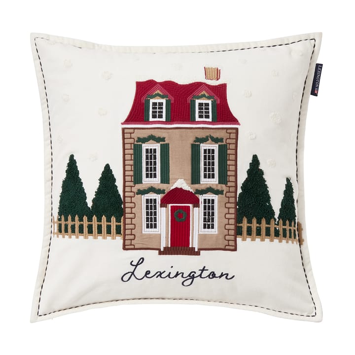 House økologisk fløyelsbomull putetrekk 50x50 cm - White-multi - Lexington