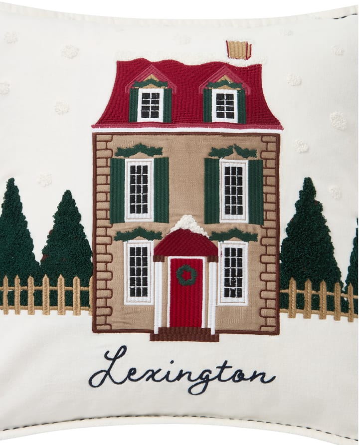 House økologisk fløyelsbomull putetrekk 50x50 cm, White-multi Lexington