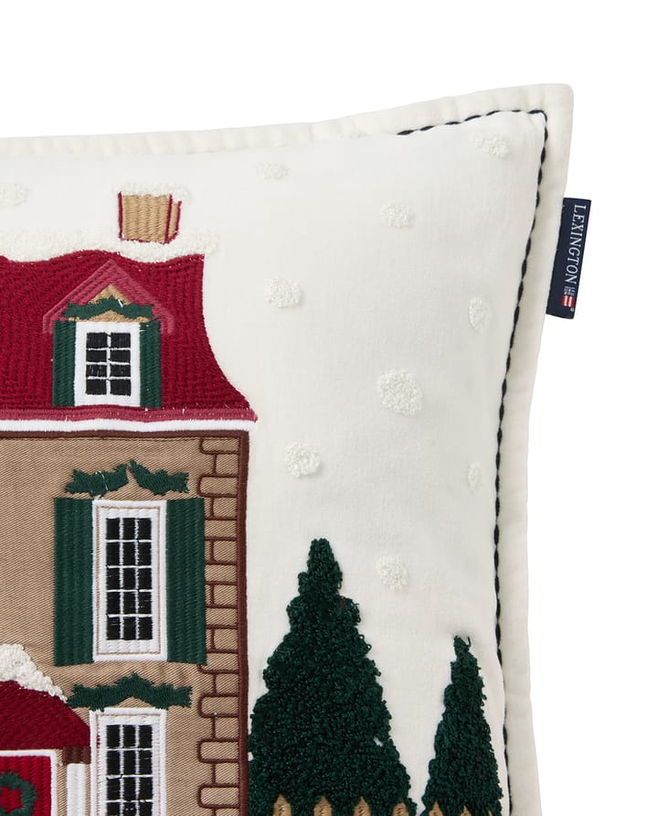 House økologisk fløyelsbomull putetrekk 50x50 cm, White-multi Lexington