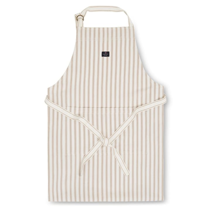 Icons Herringbone Striped forkle - Beige-white - Lexington