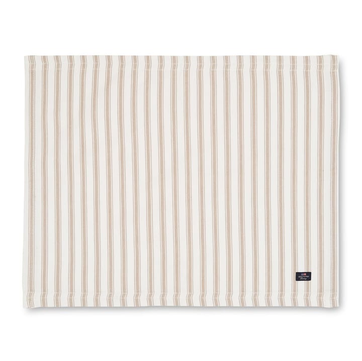 Icons Herringbone Striped spisebrikke 40x50 cm - Beige-white - Lexington