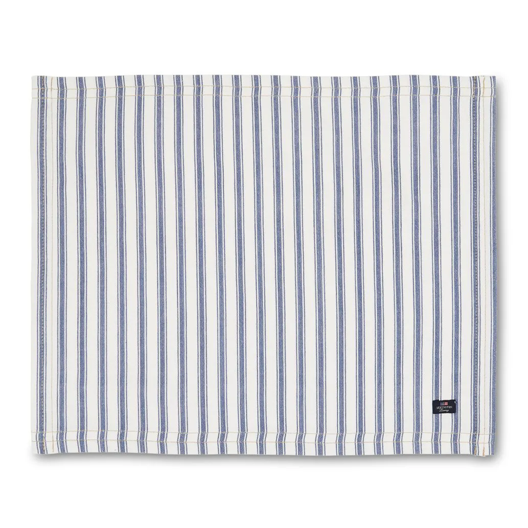 Icons Herringbone Striped spisebrikke 40x50 cm, Blue-white Lexington