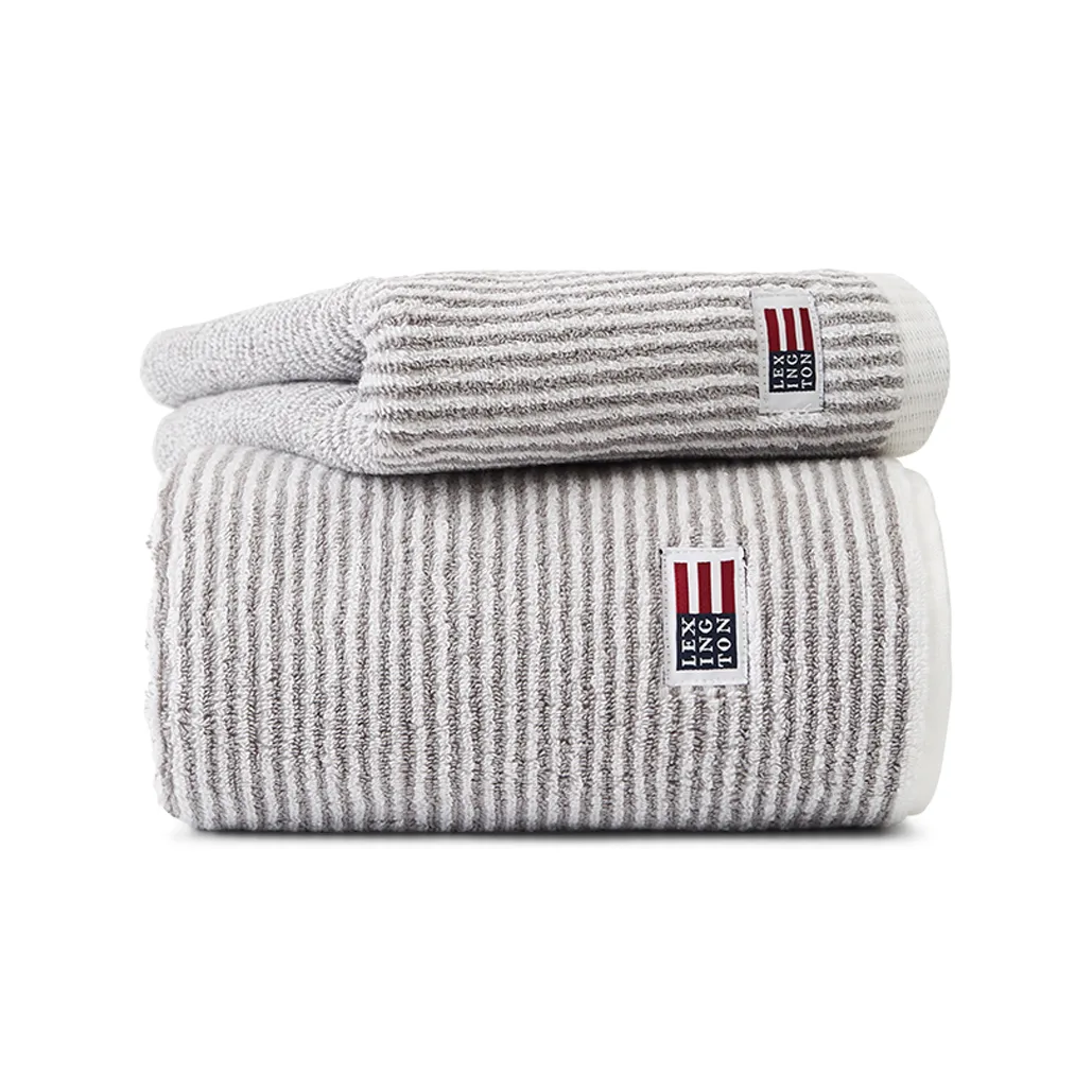 Icons Original Striped håndkle 50x100 cm, White-gray Lexington