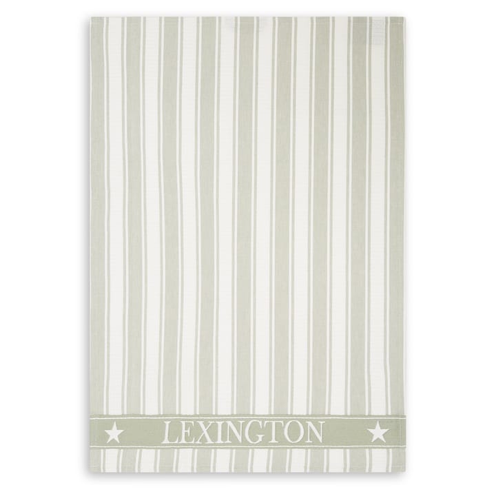 Icons Waffle Striped kjøkkenhåndkle 50x70 cm - Sage green-white - Lexington