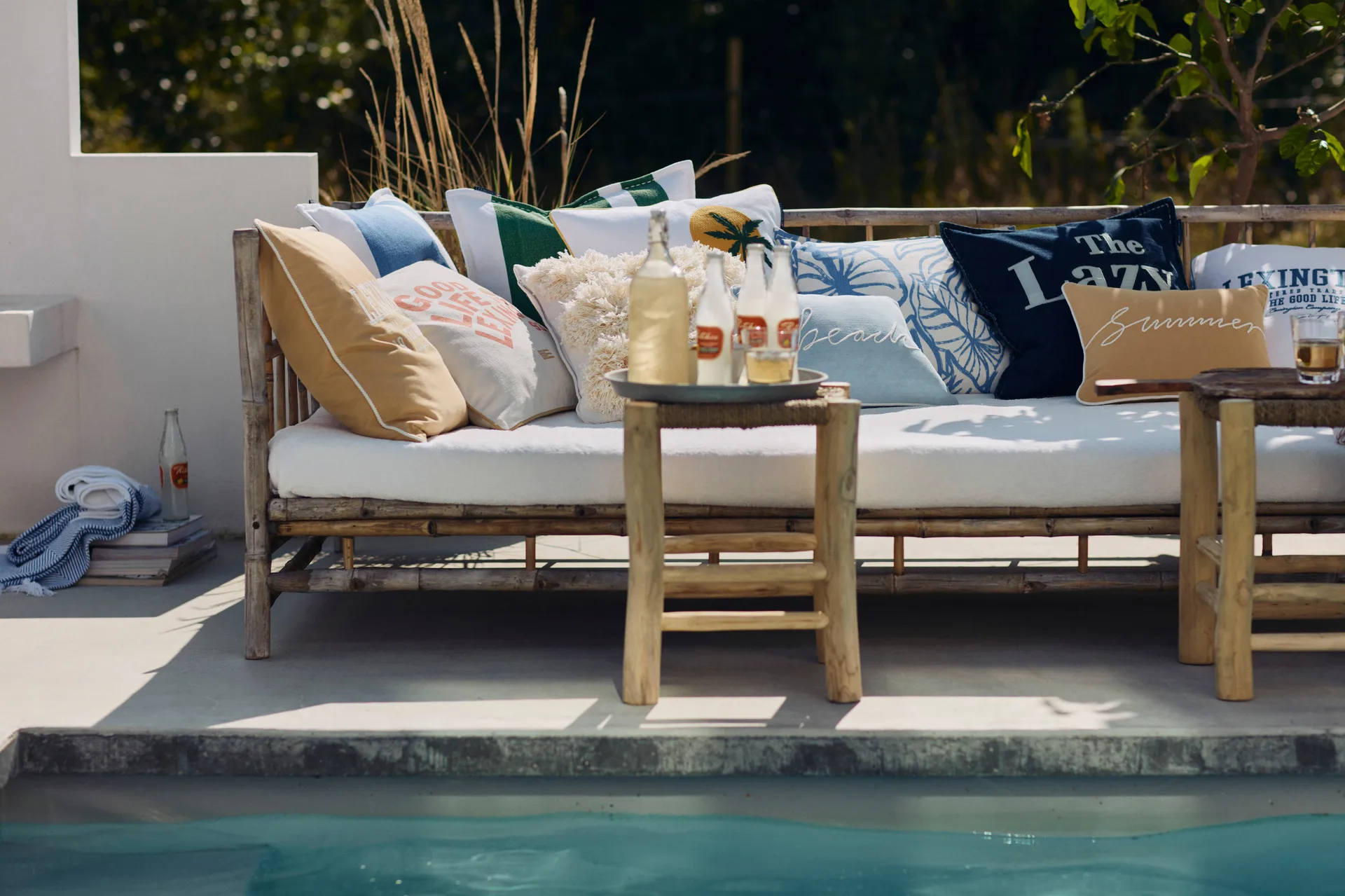 Irregula Striped Cotton putevar 50 x 50 cm, Green-White Lexington