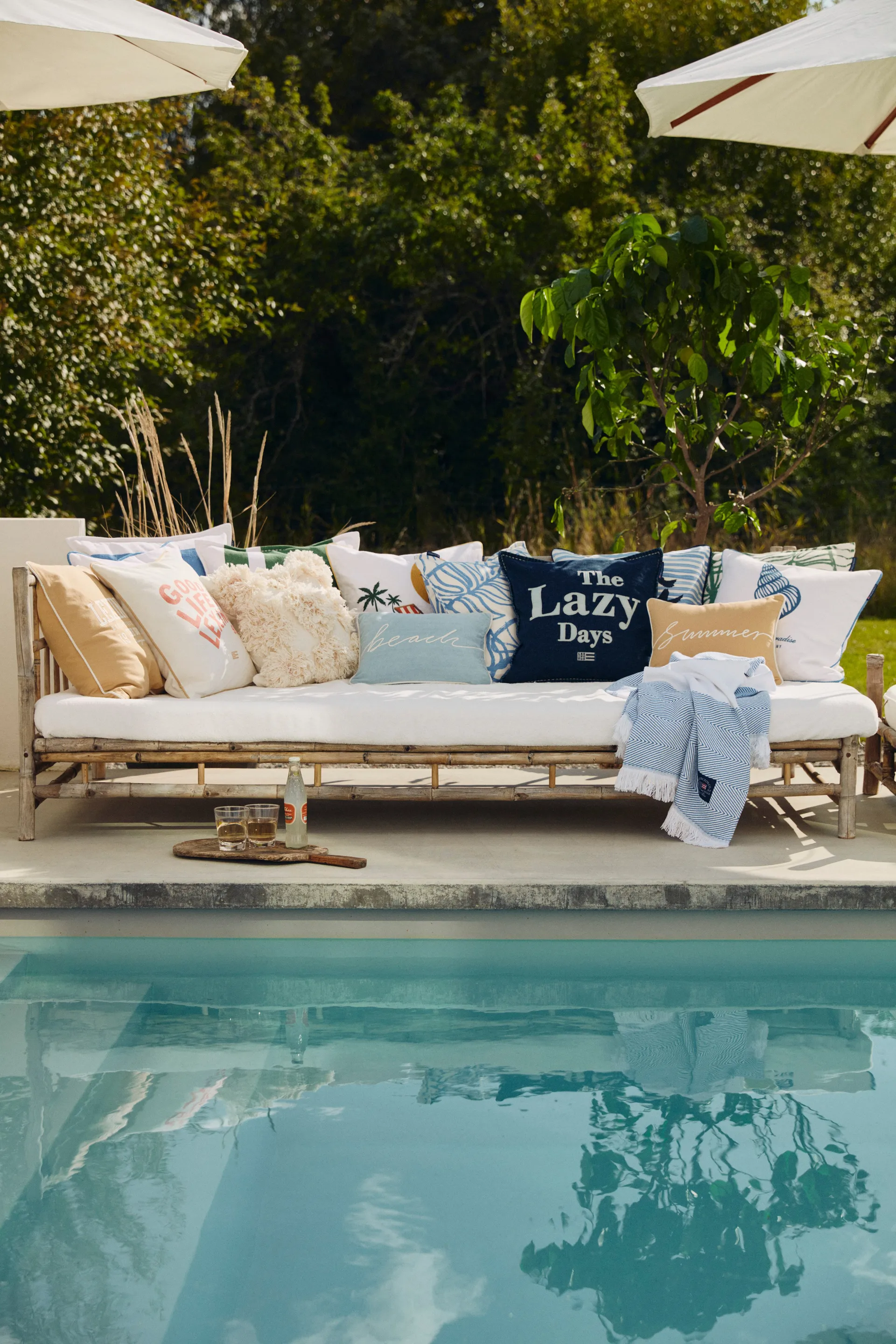 Irregula Striped Cotton putevar 50 x 50 cm, Green-White Lexington