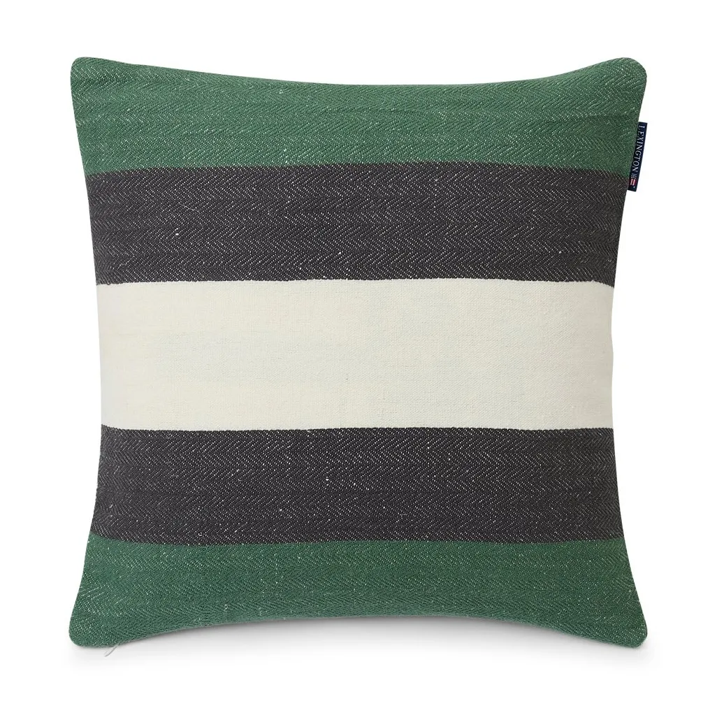 Irregular Striped Cotton kuddfodral 50x50 cm, Green-gray Lexington