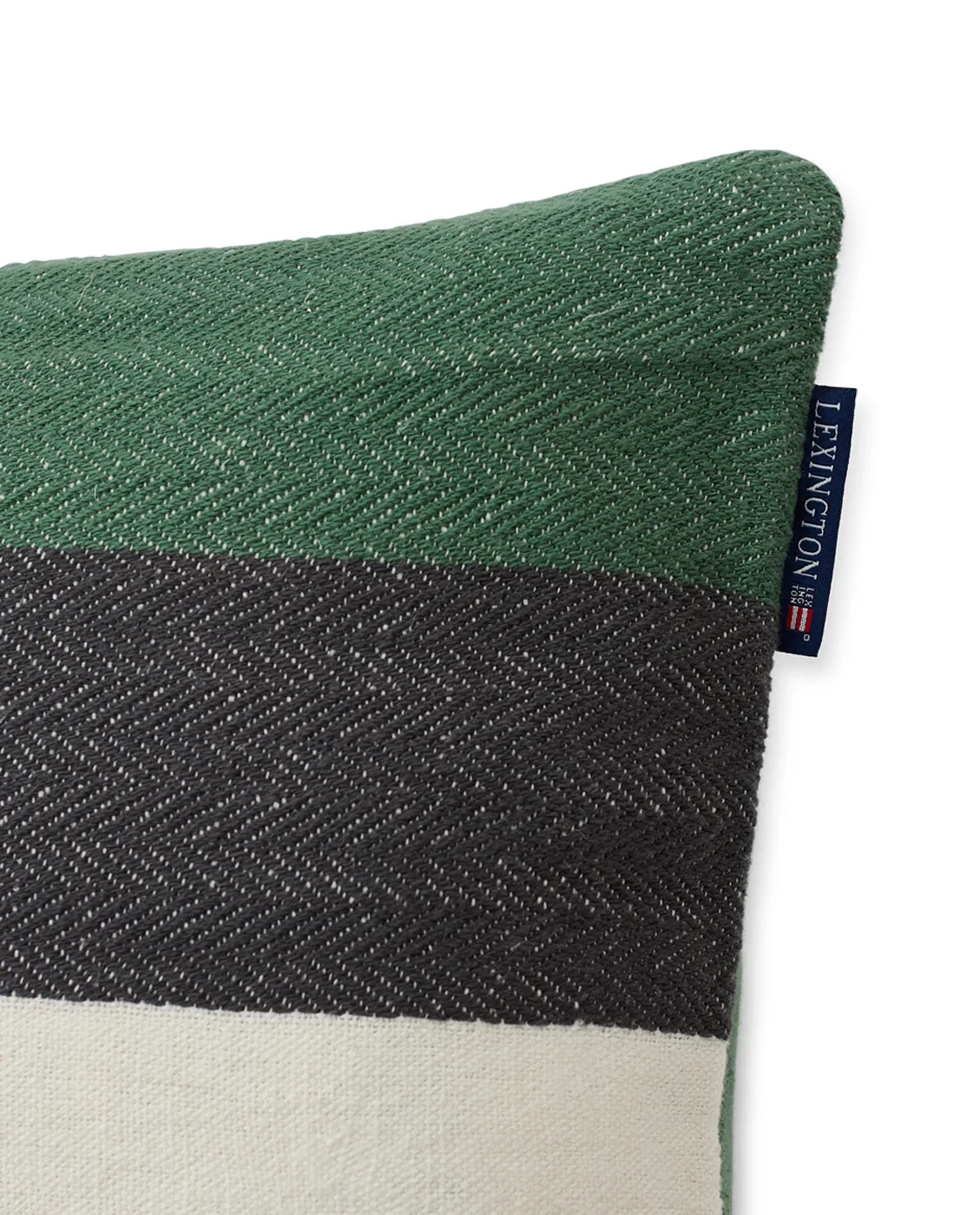 Irregular Striped Cotton kuddfodral 50x50 cm, Green-gray Lexington