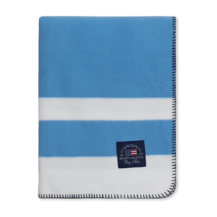 Irregular Striped Fleecepledd 130 x 170 cm, Blue-White Lexington