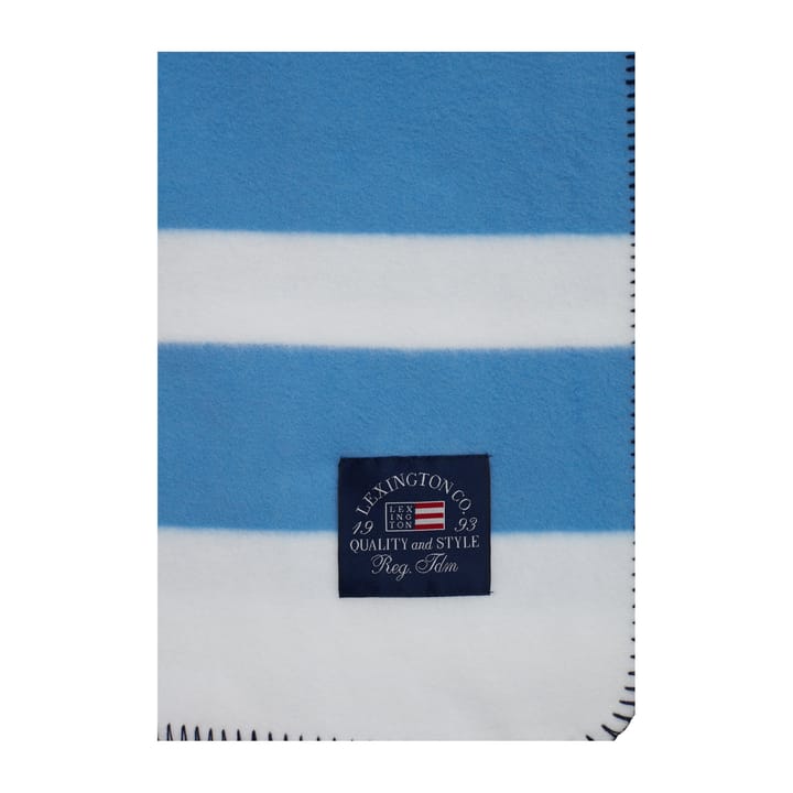 Irregular Striped Fleecepledd 130 x 170 cm, Blue-White Lexington