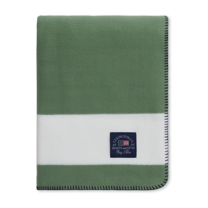 Irregular Striped Fleecepledd 130 x 170 cm, Green-White Lexington