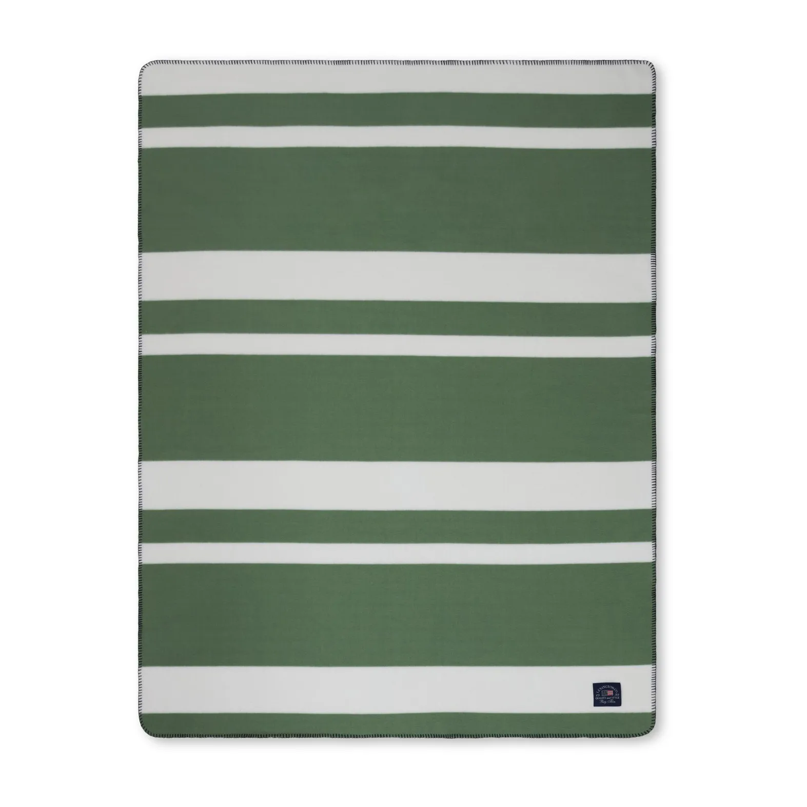Irregular Striped Fleecepledd 130 x 170 cm, Green-White Lexington