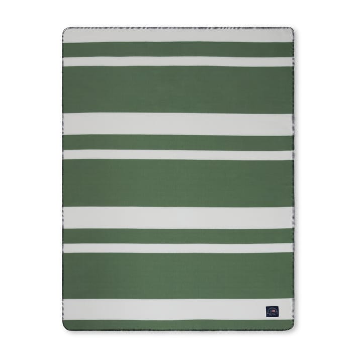 Irregular Striped Fleecepledd 130 x 170 cm, Green-White Lexington