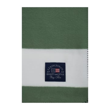 Irregular Striped Fleecepledd 130 x 170 cm - Green-White - Lexington