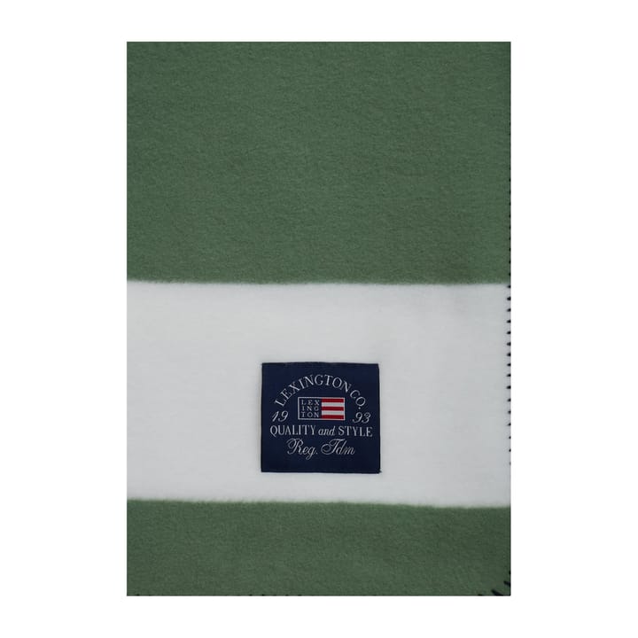 Irregular Striped Fleecepledd 130 x 170 cm, Green-White Lexington