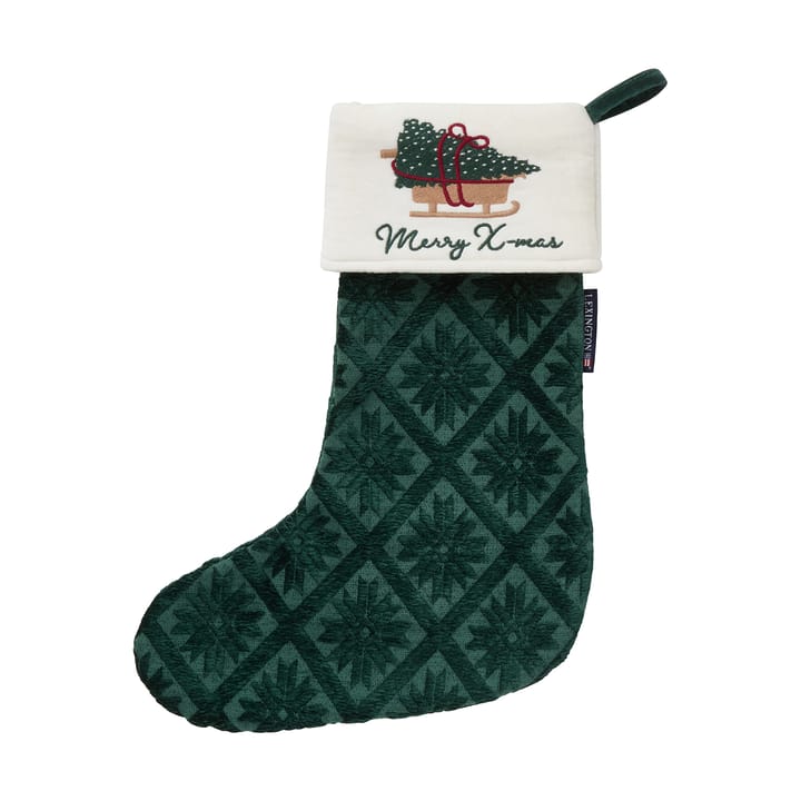 Jacquard økologisk bomull/viskose julestrømpe - Green - Lexington