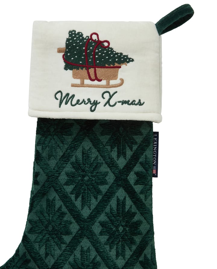 Jacquard økologisk bomull/viskose julestrømpe, Green Lexington