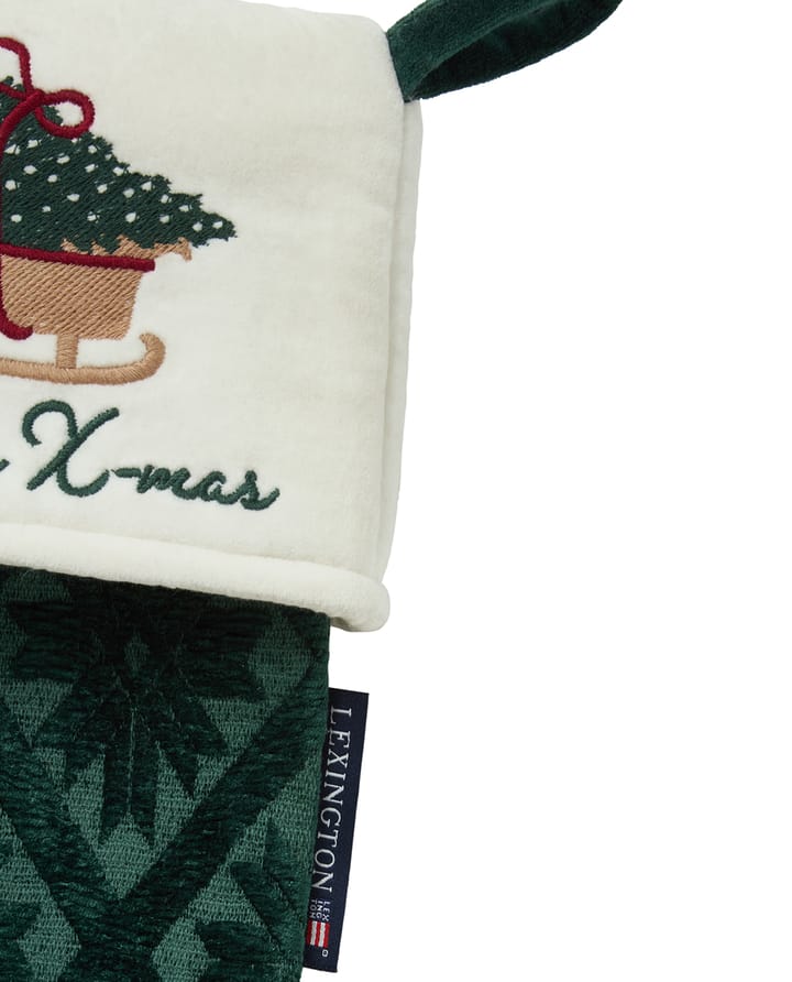Jacquard økologisk bomull/viskose julestrømpe, Green Lexington