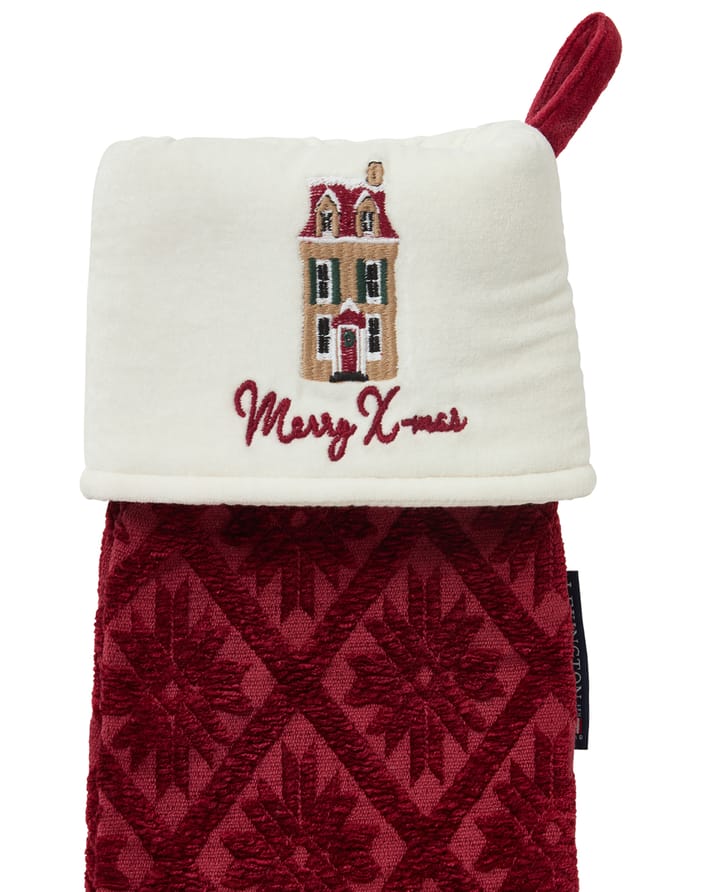 Jacquard økologisk bomull/viskose julestrømpe, Red Lexington