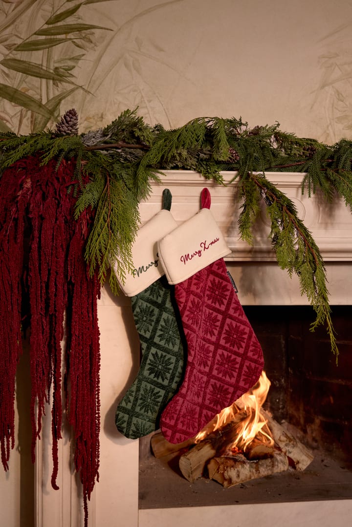 Jacquard økologisk bomull/viskose julestrømpe, Red Lexington