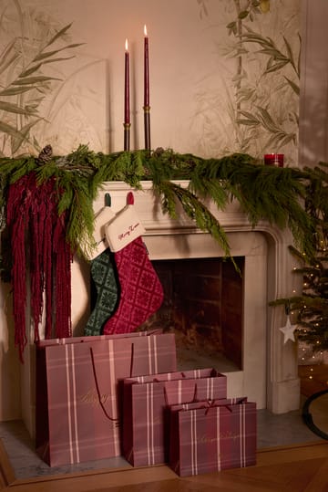 Jacquard økologisk bomull/viskose julestrømpe - Red - Lexington