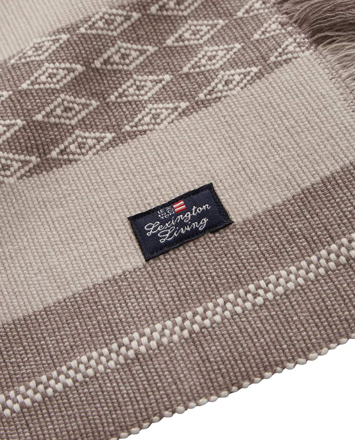 Jacquard Striped spisebrikke 40x50 cm, Beige Lexington