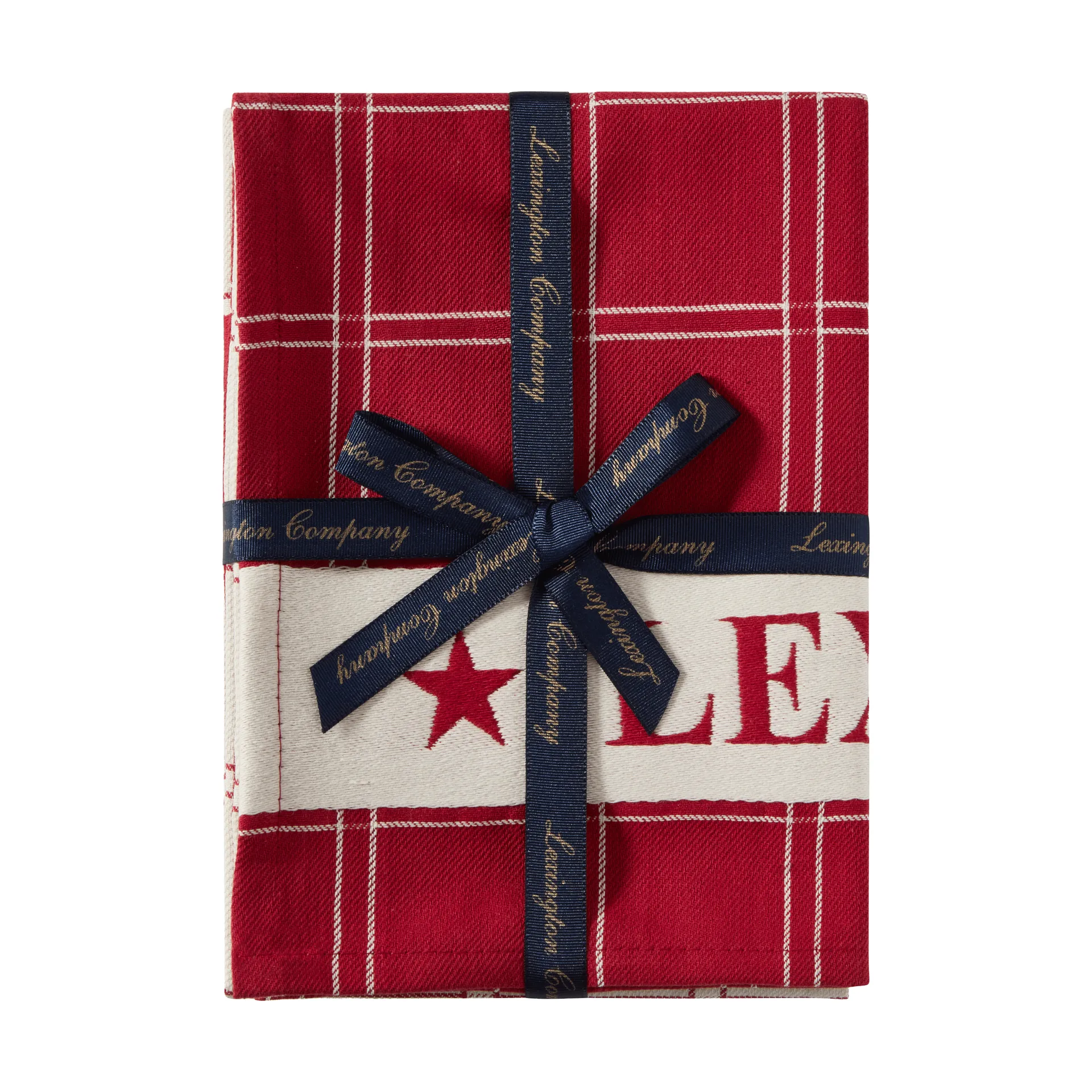 Jacquardvevd bomull kjøkkenhåndkle 2-pakning, Red-white, 50x70 cm Lexington