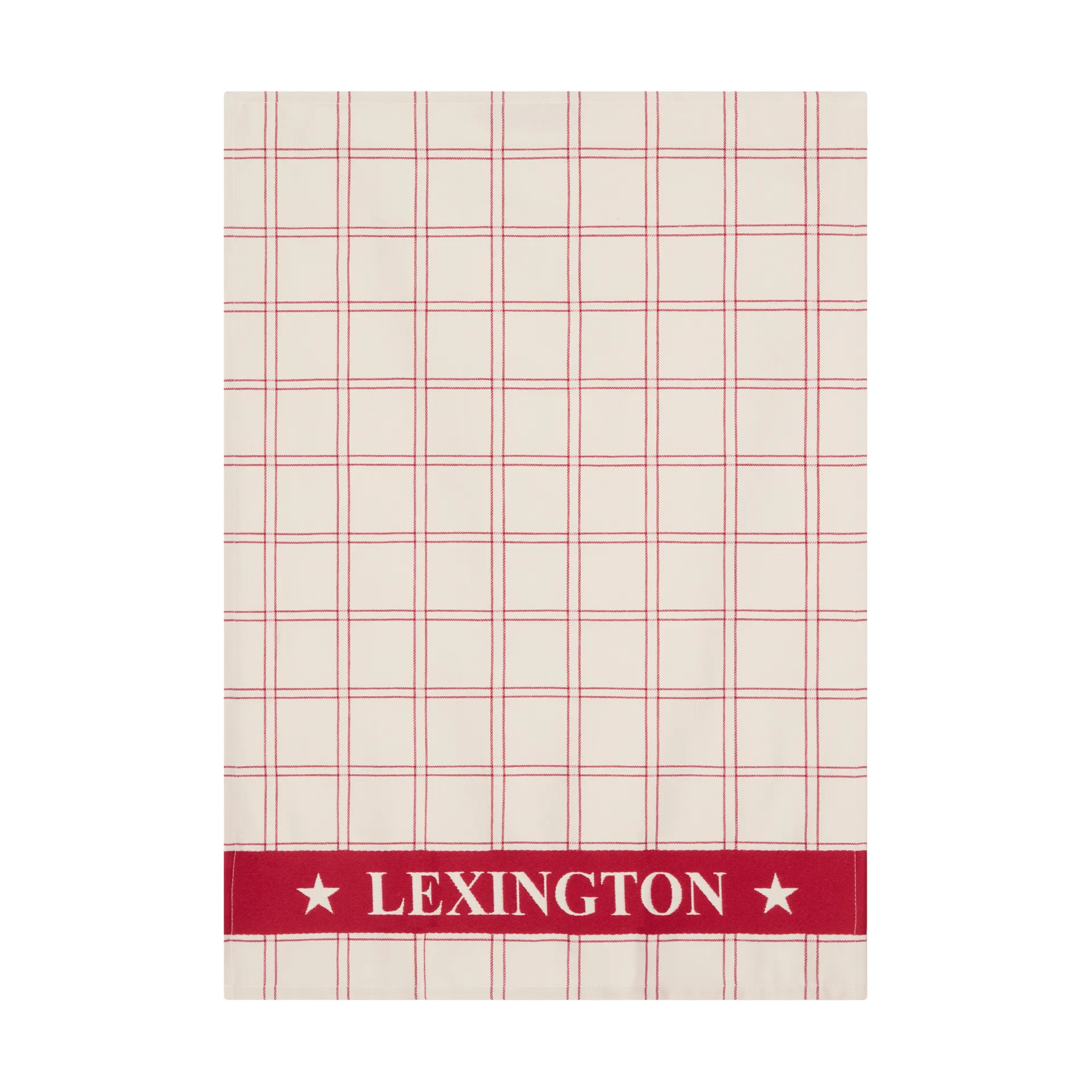 Jacquardvevd bomull kjøkkenhåndkle 2-pakning, Red-white, 50x70 cm Lexington