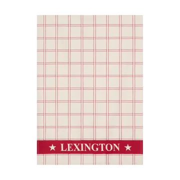 Jacquardvevd bomull kjøkkenhåndkle 2-pakning - Red-white, 50x70 cm - Lexington