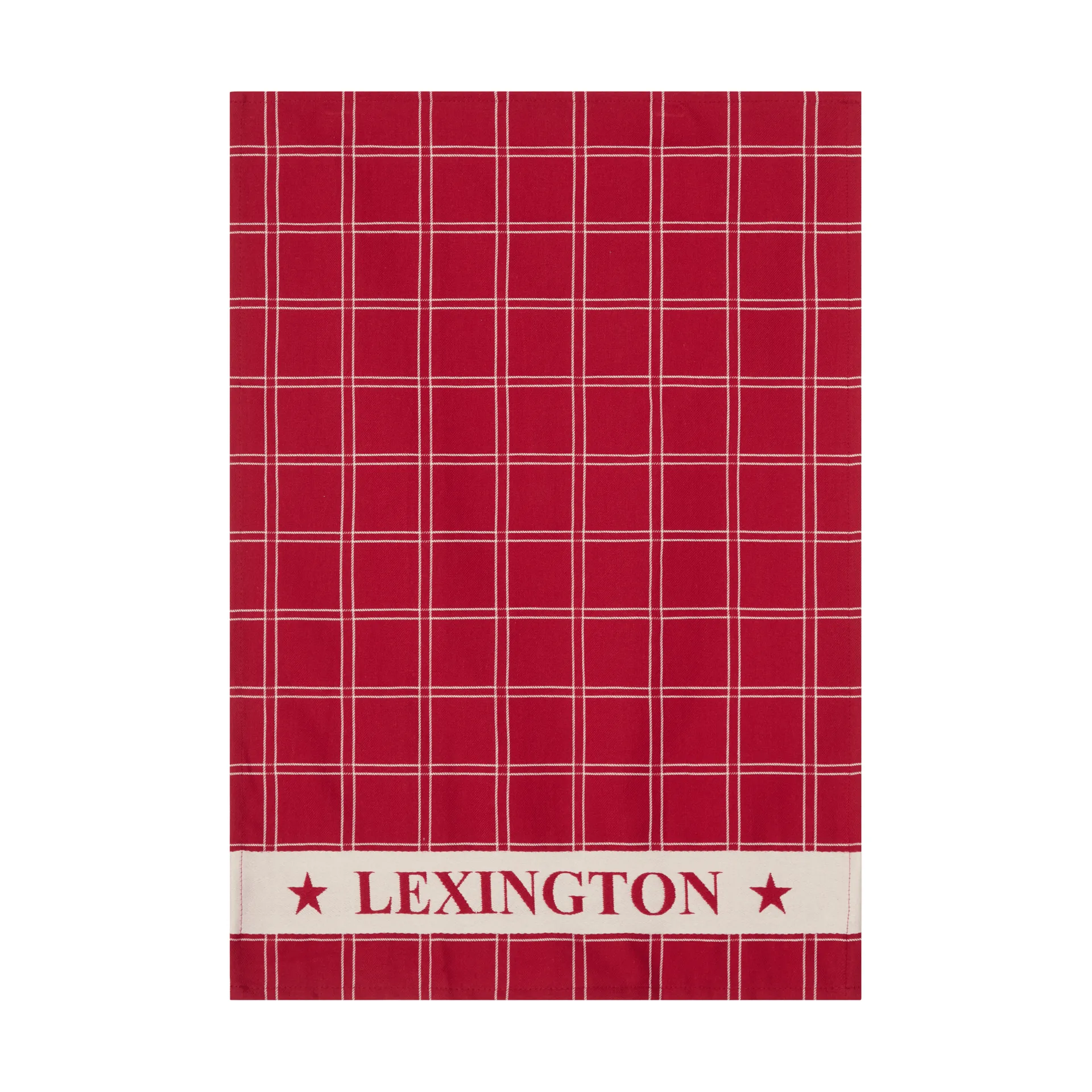Jacquardvevd bomull kjøkkenhåndkle 2-pakning, Red-white, 50x70 cm Lexington