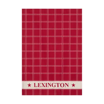 Jacquardvevd bomull kjøkkenhåndkle 2-pakning - Red-white, 50x70 cm - Lexington