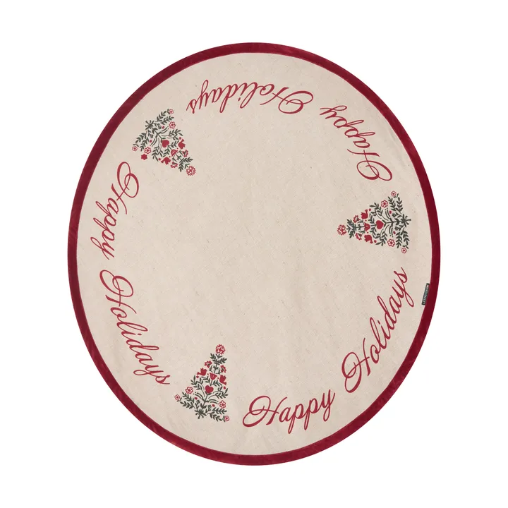 Jute Cotton Christmas Tree juletrematte Ø 110 cm - Natural-red - Lexington