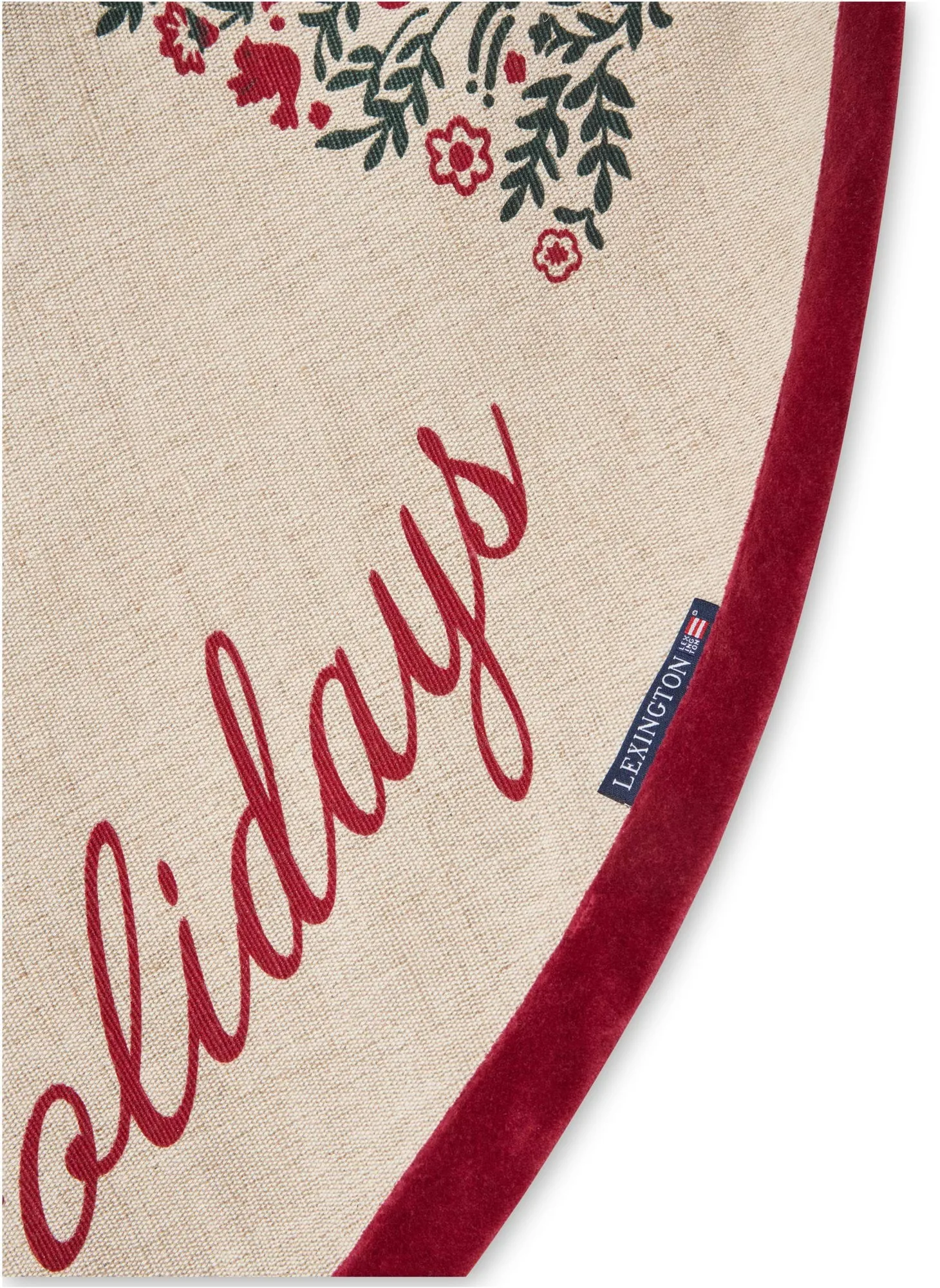 Jute Cotton Christmas Tree juletrematte Ø 110 cm, Natural-red Lexington