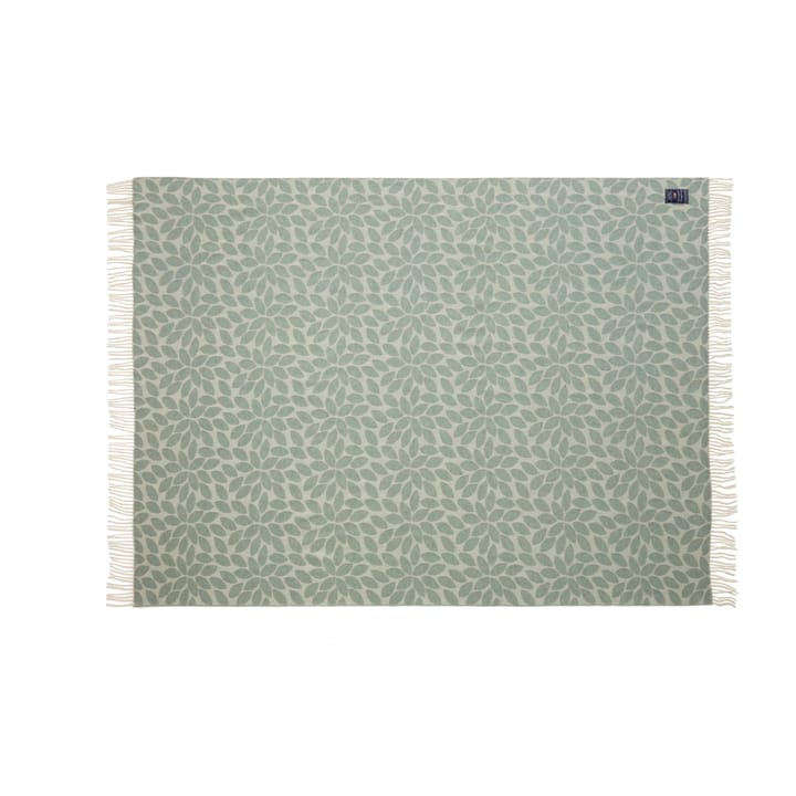 Leaves Recycled Wool Jacquard ullpledd 130 x 170 cm - Grønn - Lexington